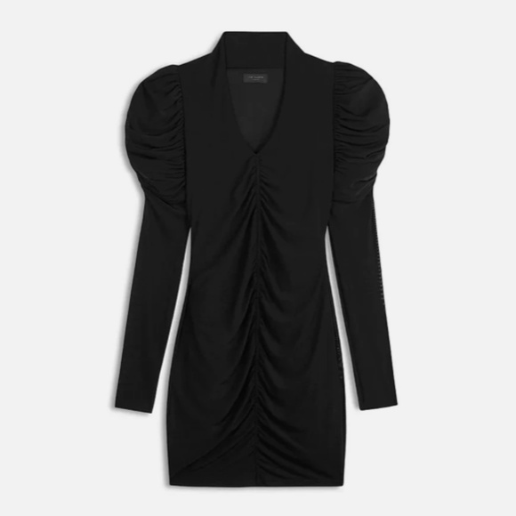 NWT Ted Baker London Cocktail Mini Dress Long Sleeve Plunge Bodycon Black Size 4 - Picture 4 of 8